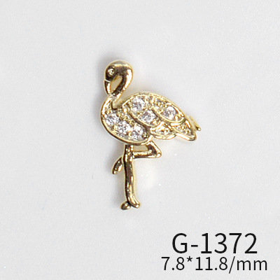 10pcs/lot 3D Luxury Moon Crane Zircon Crystals Rhinestones Pearl Nail Art Jewelry Nail Decorations Accessories Charms Supplies