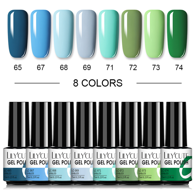 LILYCUTE 20/10/8pcs Set UV Gel Nail Polish Set 7ml Multicolor Semi-Permanent Long Lasting Led Gel Varnish Soak Off Nail Gel