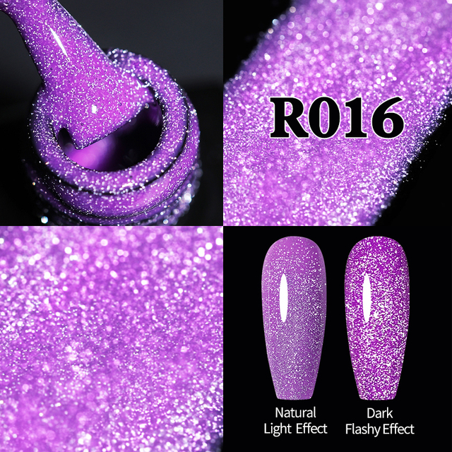 UR SUGAR Neon Reflective Glitter Gel Nail Polish Fluorescence Orange Blue Green Semi Permanent Soak Off UV LED Nail Gel Art