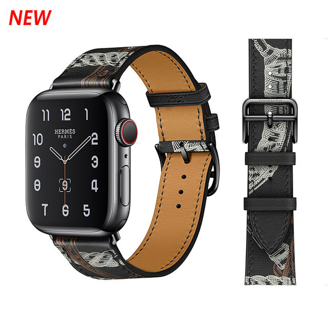 Genuine Leather Loop for Apple Watch Band 45mm 44mm Sports Strap Single Round Band for Apple Watch 42mm 41mm iWatch 7 4 5 6 se 3