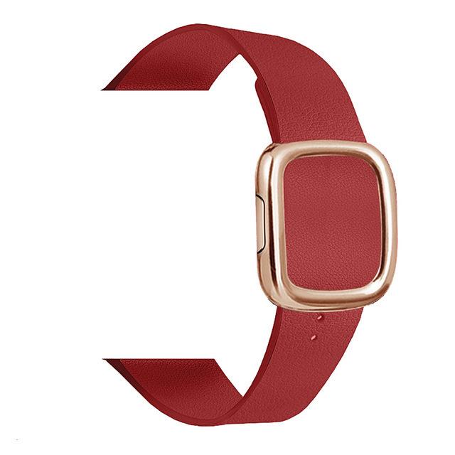 Modern Style Leather Loop Strap for Apple Watch Series 7 6 5 4 3 2 Bands Bracelet for IWatch 38/40/42/44mm Watches Accessories