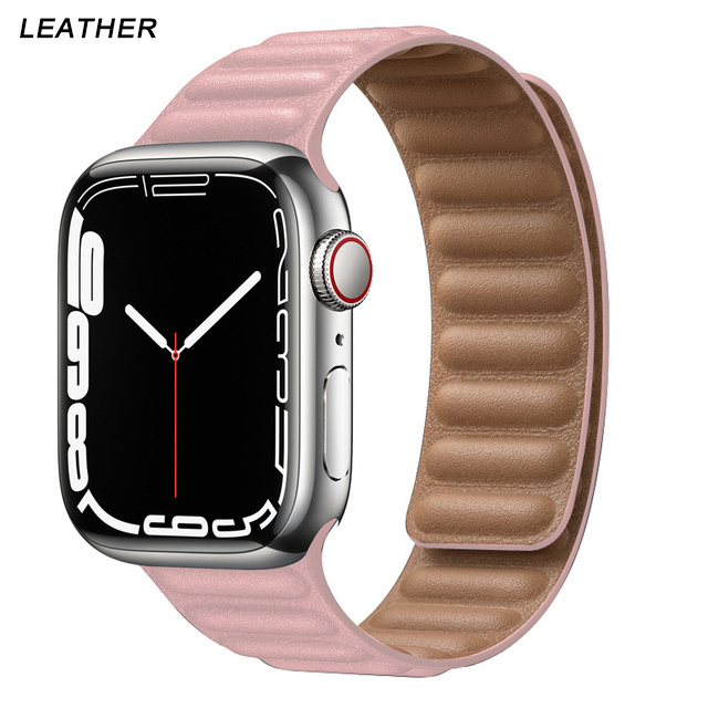 Silicone Suitable for Apple Watch Band Leather Link 44mm 45mm iWatch Series 7 6 SE 5 4 3 Watch Strap Bracelet 42mm 38mm Wristband