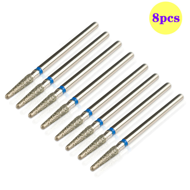 8pcs Diamond Milling Cutter for Manicure Set Nail Drill Bits Accessories Nozzles for Manicure Cutters Pedicure Sanding Nail File