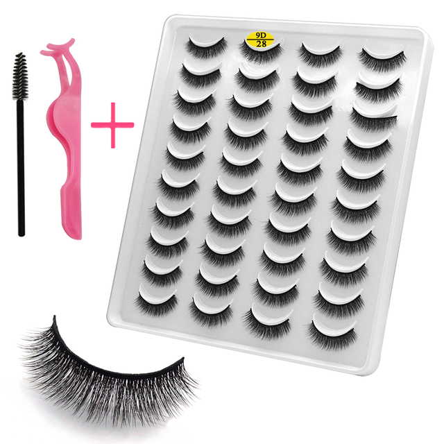 LE 20 Pairs Mink Eyelashes Fashion Handmade Cruelty-Free Soft Wispies 3D Fake Long Eye Lashes Extension False Eyelashes