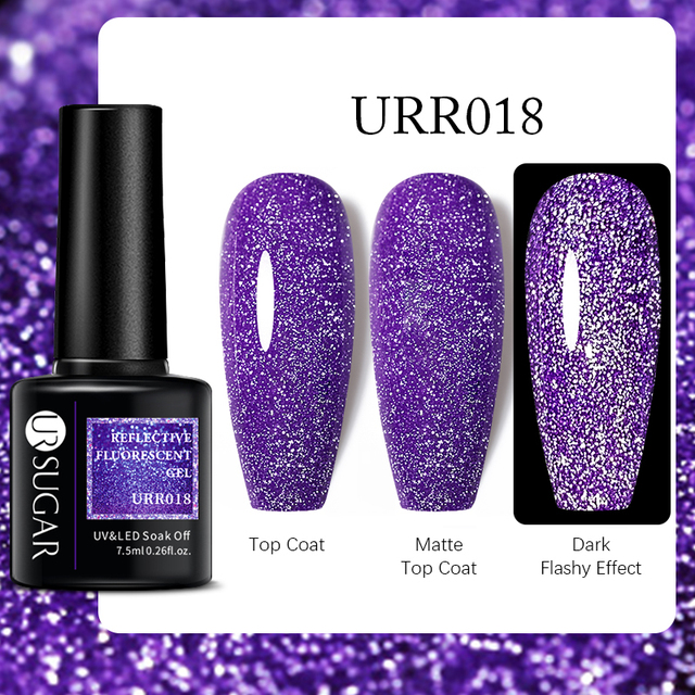 UR SUGAR 7.5ml Purple Series Gel Nail Polish Reflective Laser Gel Glitter Semi Permanent Lamp Varnish Soak Off Nail Art Design