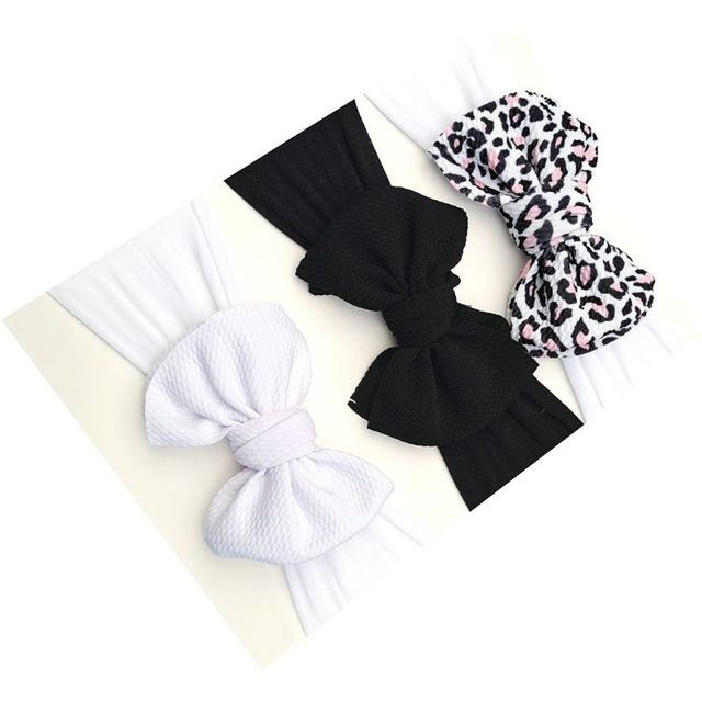 3pcs/set Baby Girls Lovely Bow Hairband Elastic Wide Headband Stretch Knot Headbands Turban Headdress Clothes Accessory