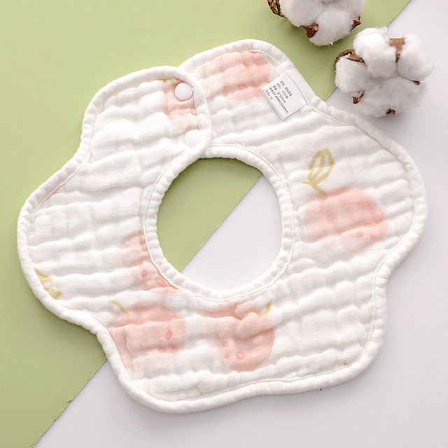 Baby Bibs 360 Degree Rotation 8 Layers Gauze Gauze Baby Kids Bandana Burp Cloth Soft Newborn Infant Saliva Towel Baby Stuff