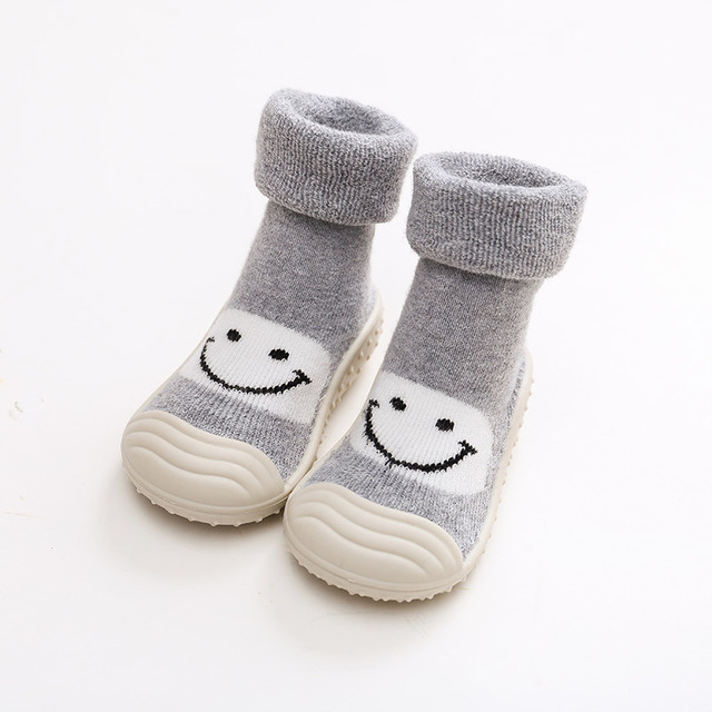 Winter Kids Warm Snow Boots Socks Infant Boys Brushed Thick Sock Boots Yellow Black Baby Girls Socks Soft Soles Toddler Shoes