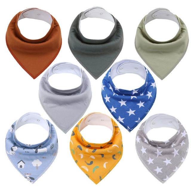 8pcs Civarua Kids Baby Bibs Newborn Baby Bandana Drool Bibs Super Soft Bandana Bibs for Boys and Girls 100% Organic Cotton Bibs