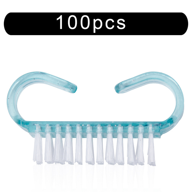 10/50/100pcs New Acrylic Nail Cleaning Brush Dust Removal Brush Nail Pedicure Plastic Gel Manicure Brushes Handle Scrubbing Tool