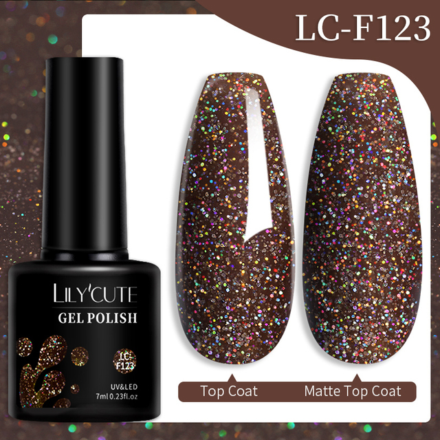 LILYCUTE 7ml Glitter Gel Nail Polish Laser Sequins Soak Off UV Gel Semi Permanent Colored Nails Gel Polish DIY Nail Art Esmalte