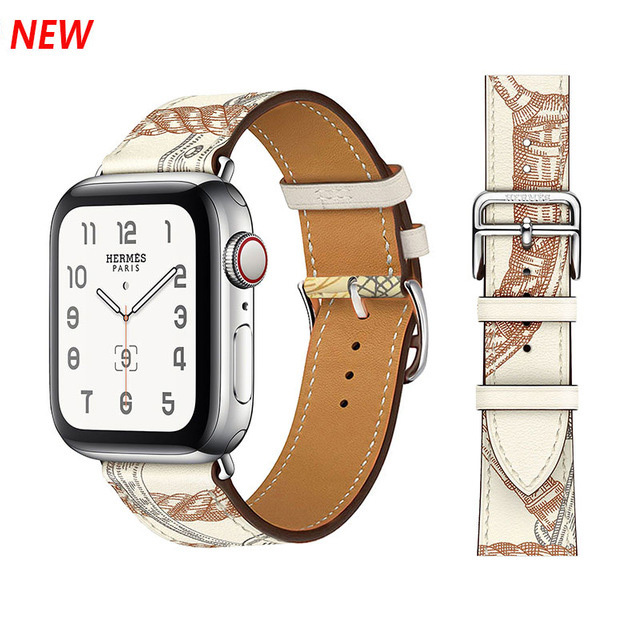 Genuine Leather Loop for Apple Watch Band 45mm 44mm Sports Strap Single Round Band for Apple Watch 42mm 41mm iWatch 7 4 5 6 se 3