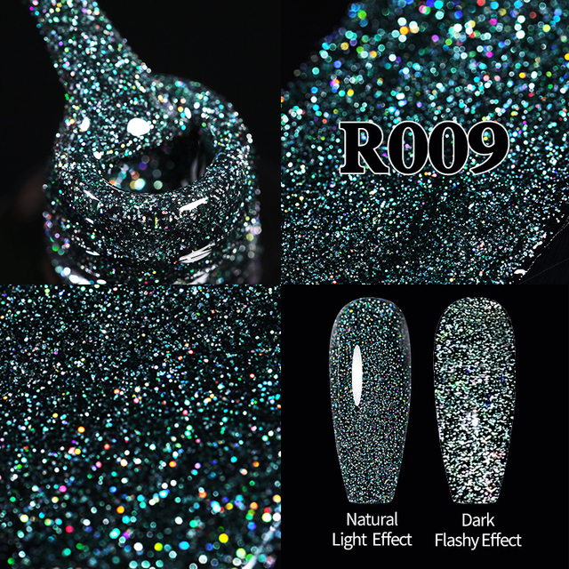 UR Sugar Fluorescent Reflective Gel Holographic Gel Nail Polish Shine Neon Glitter Semi Permanent Soak Off UV LED Nail Gel