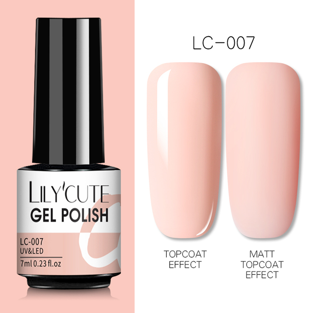 LILYCUTE 7ml UV Nail Gel Polish Autumn Winter Color Semi Permanent Matte Top Coat Necessary Soak Off UV LED Nail Art Gel Varnish