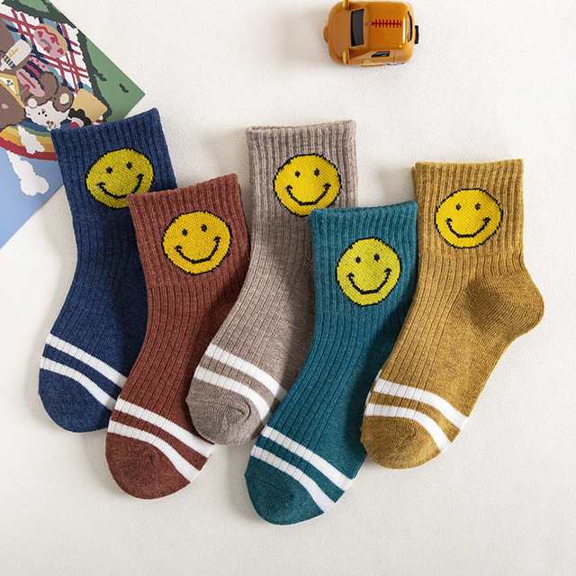 5 Pairs Cotton Kids Warm Socks Winter Socks For Baby Girls Cute Cartoon Newborn Toddler Casual Sports Socks Boys Socks 0-12 Years