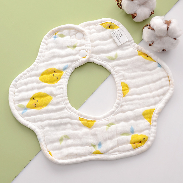 Baby Bibs 360 Degree Rotation 8 Layers Gauze Gauze Baby Kids Bandana Burp Cloth Soft Newborn Infant Saliva Towel Baby Stuff