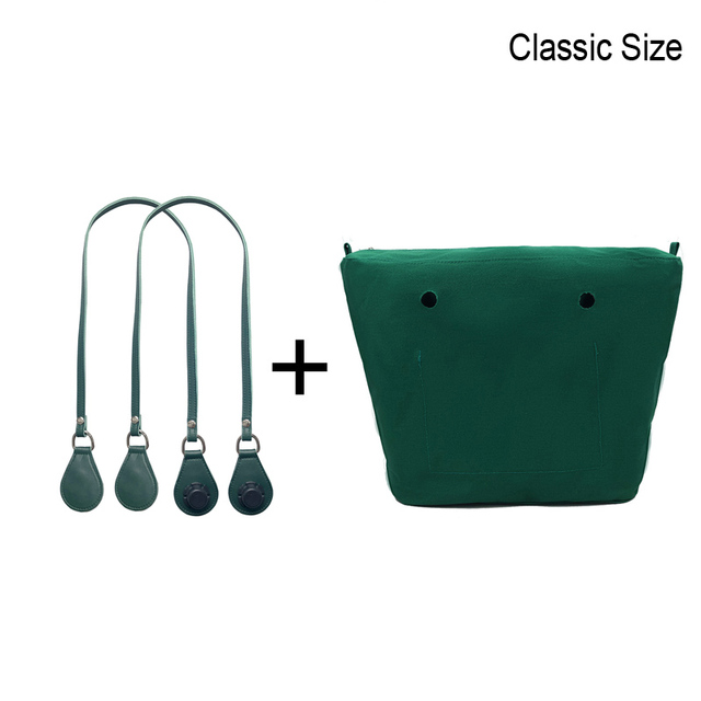 1 Set Lining Fabric Insert Interior Pocket with 85cm Obag Long Handles Microfiber Leather Handles for Classic Small O Bag Accessories