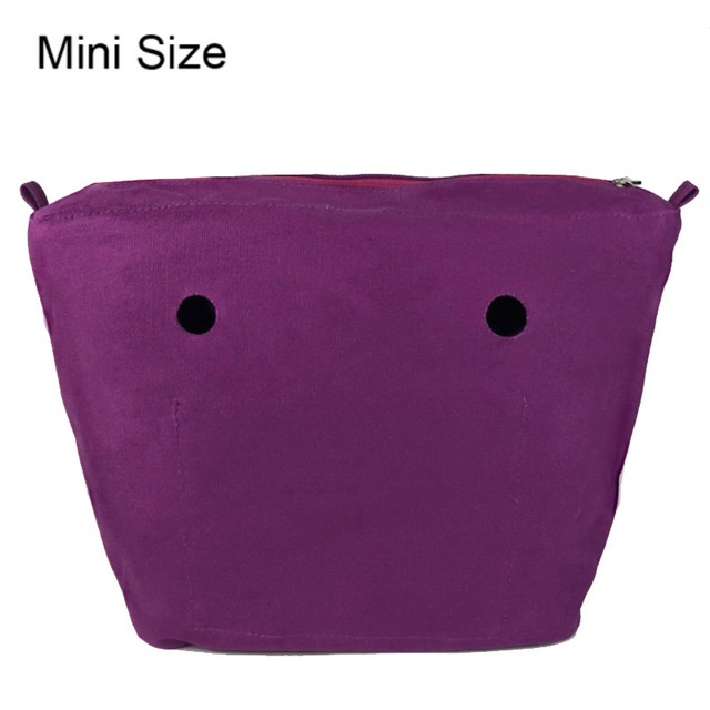 Classic Mini Size Waterproof Solid Canvas Insert Inner Liner Insert Zipper Pocket For Obag O Bag Silicone Handbag Bag