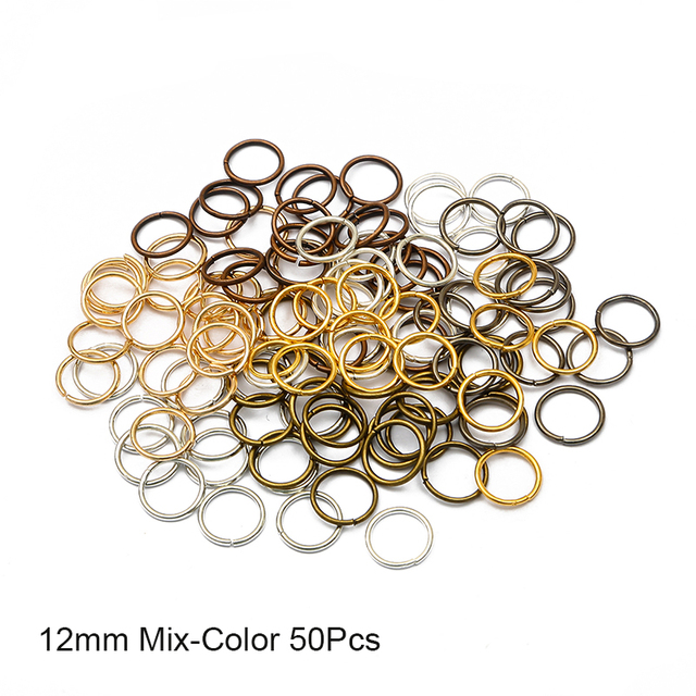 50pcs Mix Color Hair Braid Dreadlock Beads Cuffs Rings Tube Accessories Opening Hoop Circle 10-12mm Inner Hole Hair Rings