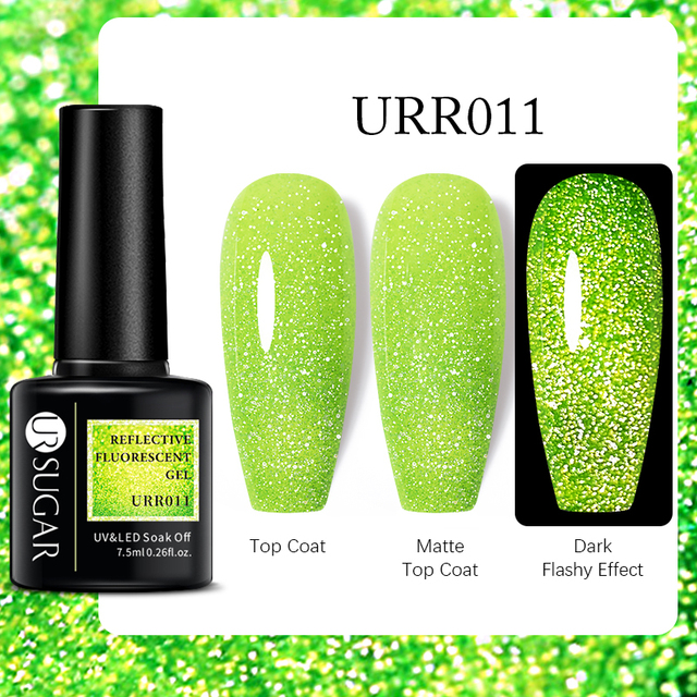 ur sugar 7.5ml neon luminous gel nail polish green fluorescent glow in the dark semi permanent soak off uv gel nail art varnish