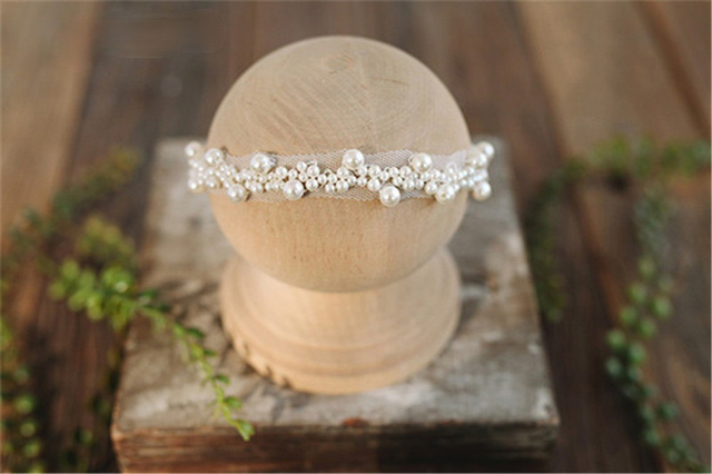 Pearl Headband Newborn Baby Twins Hairwear Newborn Photography Props Baby Photo Aeccess