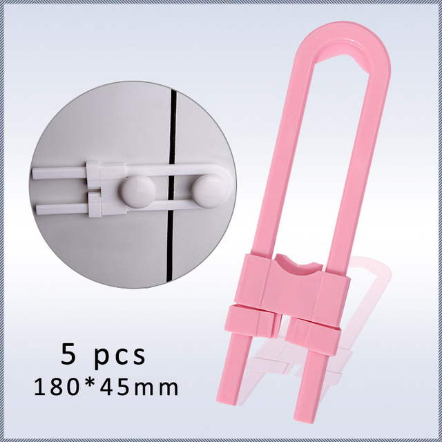 5pcs/pack U Shape Children Home Protection ABS Plastic Safety Lock Child Safety Adjustable Multifunctional Baby Cabinet Locks