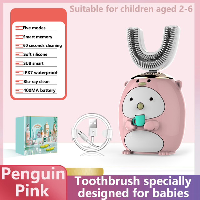 Smart 360 Degree XiaoMi Electric Toothbrush Kids Silicone Automatic Ultrasonic Dental Toothbrush Cartoon Pattern Children