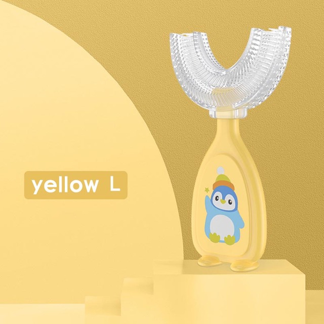 Liquid Silicone U-Shape Manual Oral Care Kids Toothbrush Cartoon Pattern Baby Teeth Cleaning Tool Children Toothbrush