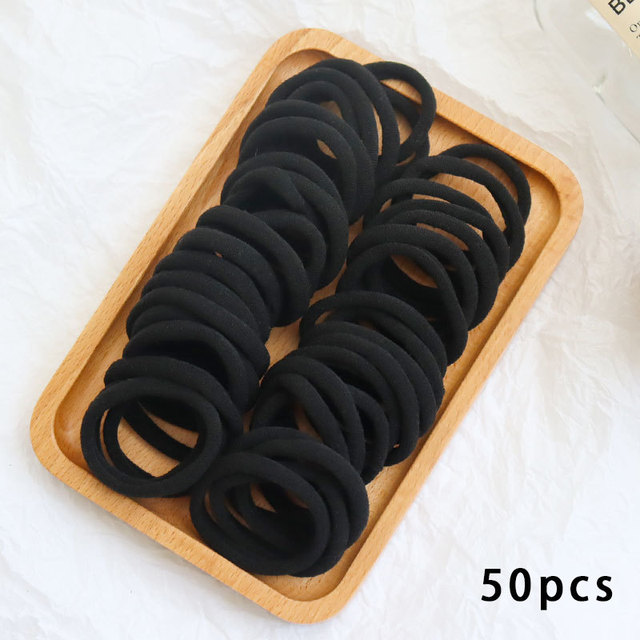 50pcs Girls Solid Color Big Rubber Band Ponytail Holder Gum Headwear Elastic Hair Bands Korean Girl Hair Accessories Ornaments