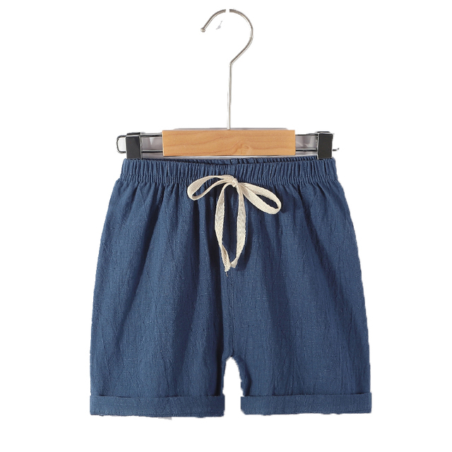 2021 Teenage Shorts Boy Girl 2 4 6 8 10 12 Y Linen Blue Black Short Pants Kids Boys Cotton Sports Beach Shorts Children Clothes