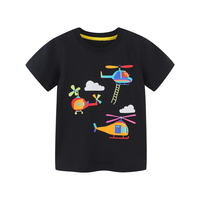 Little maven 2022 summer clothes baby boys children excavator T-shirt cotton lovely comfort and soft for kids 2-7 years old