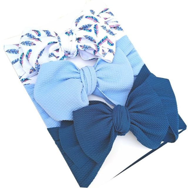 3pcs/set Baby Girls Lovely Bow Hairband Elastic Wide Headband Stretch Knot Headbands Turban Headdress Clothes Accessory