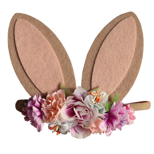 Big Ears Rabbit Hair Bands Kids Easter Gift Flowers Headband Baby Girl Shower Spring Easter Home Decor Girl Rabbit for Baby