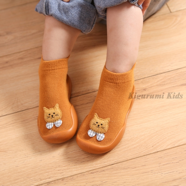 Baby First Shoes Baby Girls Newborn Knitwear Socks Warm Infant Winter Shoes Fox Rabbit Cartoon Kids Boy Casual Shoes 2021