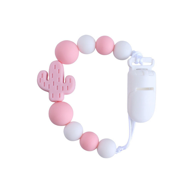 Baby Silicone Infant Toddler Doll Pacifier Soother Nipple Clip Chain Strap Baby Holder Chew Baby Safety Teether Teething