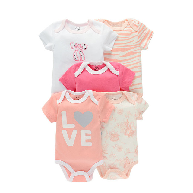 5pcs baby girl/boy bodysuit clothes for newborns high quality summer romper jumpsuits short sleeve infant girls clothes