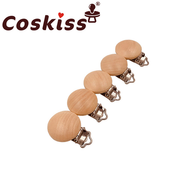 Coskiss Pure Natural Wo Wooden Pacifier Clip DIY Care Accessories Pacifier Clip Chewing Teeth DIY Holding Tool