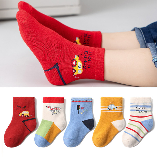 5pairs/lot Baby Socks Autumn Winter Warm Cotton Kids Socks Cute Girls Cartoon Duck Boys Infant Socks Accessories Miaoyoutong