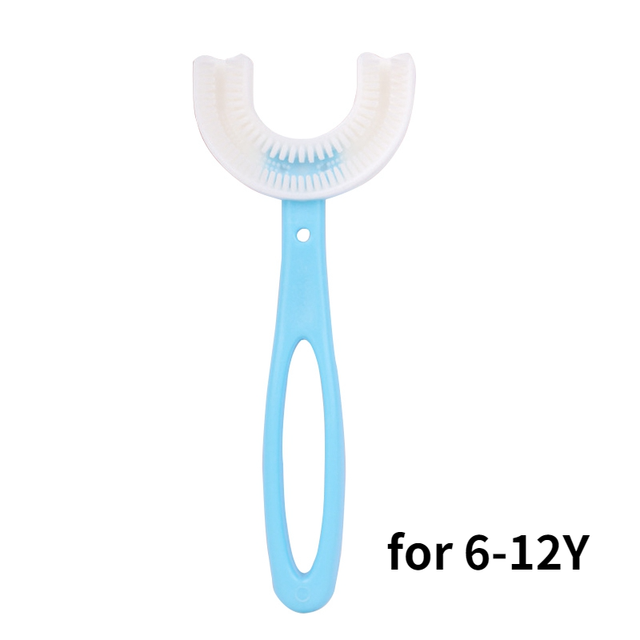 Infant Children Toothbrush 360 Degree U-Shape Oral Cleaning Silicone Brushing Kids Teeth Dental Care Hand-Version