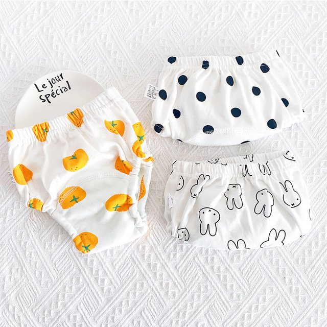 3 Pieces/Lot Baby Training Pants 6 Layers Baby Cloth Diapers Reusable Washable Cotton Elastic Waist Cloth Diaper 8-18kg Nappy