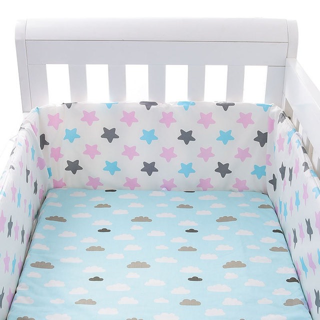 Baby Crib Bumper Set Newborn Polka Dot Cotton Printed Cot Bumpers In Infant Crib Protector For Baby Boy Girl Boy 200*30cm