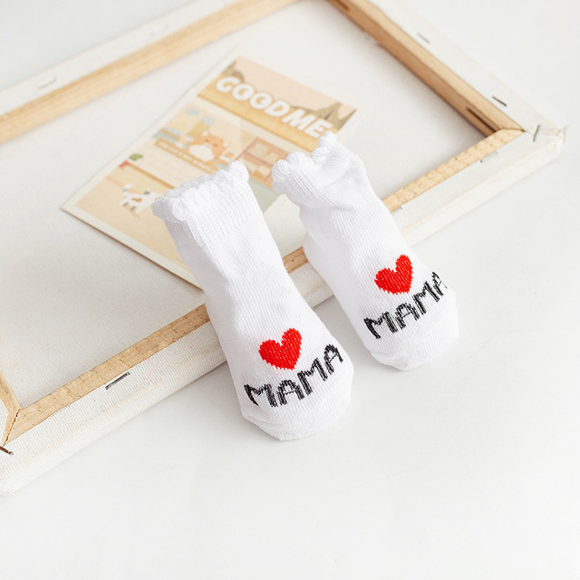 Spring Summer Baby Girls Boys Cotton Soft Socks for Newborn Baby Letter Printed Warm Infant 0-6 Months Clothes Accessories