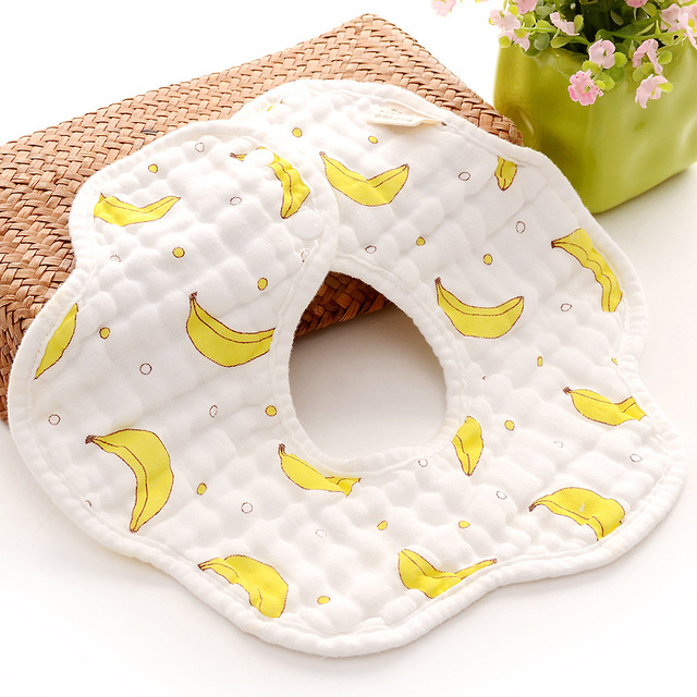 Baby Bibs 360 Degree Rotation 8 Layers Gauze Gauze Baby Kids Bandana Burp Cloth Soft Newborn Infant Saliva Towel Baby Stuff