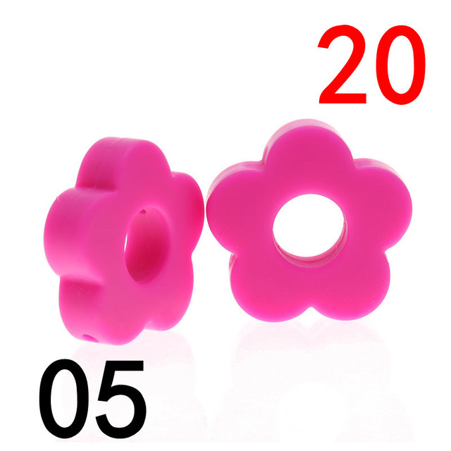 20pcs Baby Flower Beads Silicone Beads Flower Silicone Beads Teething Magic Teether Baby Chew Necklace Chew BPA Free Gift