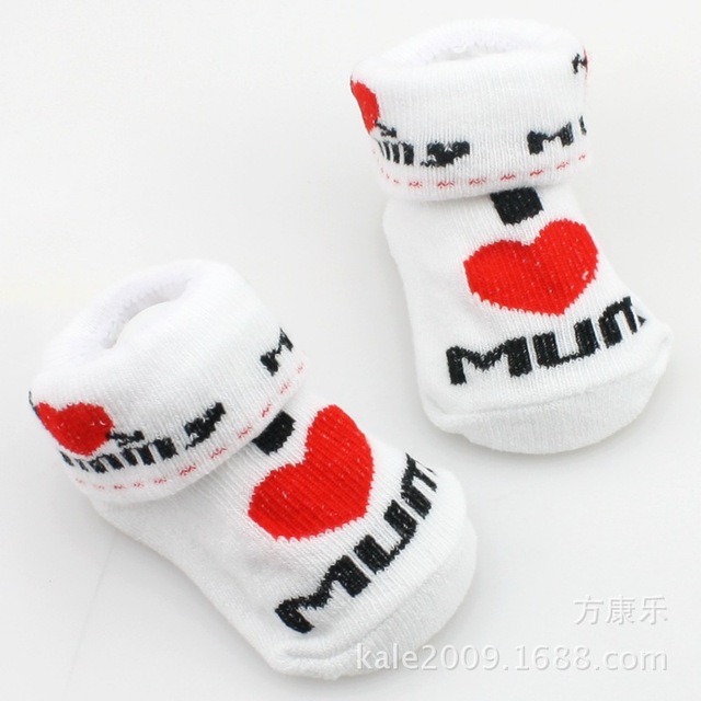 Spring Autumn Baby Cotton Socks Soft Cute Love Mama Girls Boys Floor Socks for 0-6 Months Newborn Baby Stripe Newborn Stuff