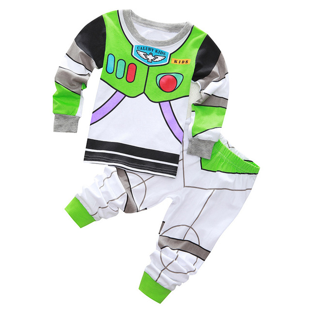 Children's Clothing Pajamas Set Toy Story 2 3 Buzz Lightyear Sets Cartoon Wood Pajamas Cotton Long Sleeve Sleepwear Christmas Gift