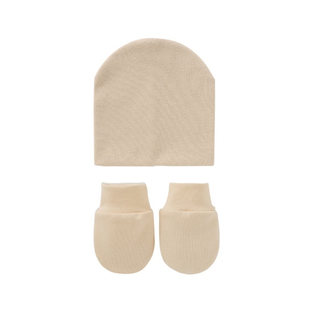 Baby Newborn Face Protection Scratch Gloves Warm Cover Sets Infant Anti-scratch Knitted Cotton Gloves Hat Set