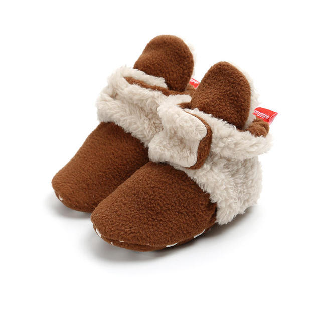 Winter Baby Boy Girl Socks Baby Shoes Socks Easy Wear Tight Hook and Loop Infant Newborn Walking Fluff Warm Moccasins Zapatos Bebe