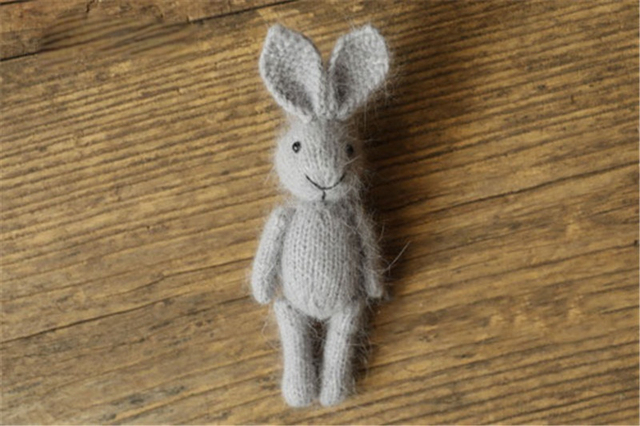 Newborn Photography Props Handmade Knitted Dolls Rabbit Bear Baby Photography Studio Accessories