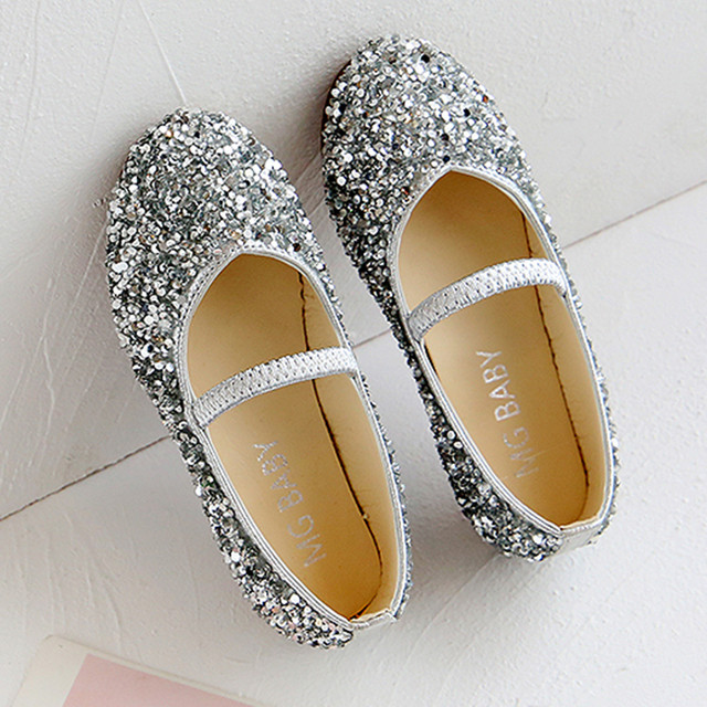 1-11 Years Girls Dance Leather Princess Shoes Embroidered Soft Bottom Baby Single Shoes Kids Girl Party Sparkly Shoes Teenage Children